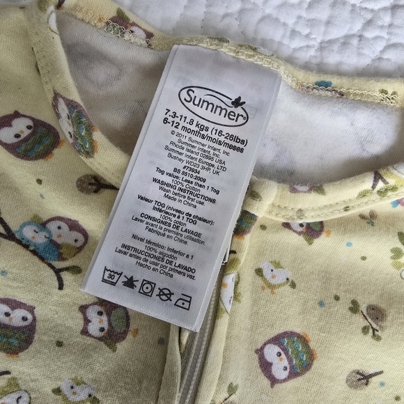 Summer Swaddle Me Baby Sleep Sack 6-12 Months > 1 TOG - Picture 3 of 6